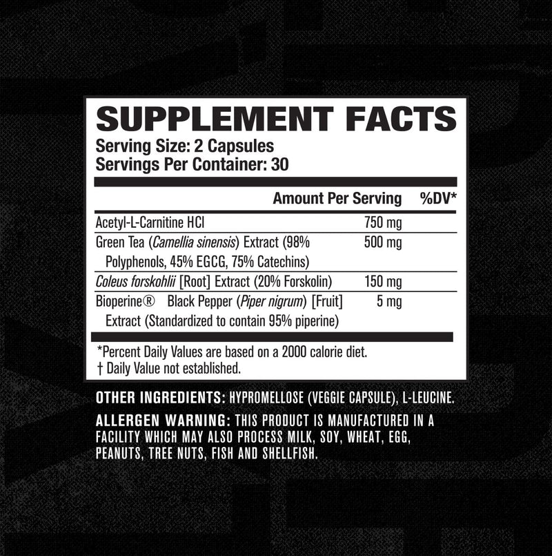 Lean-XT Caffeine Free Fat Burner - Non Stim Weight Loss Supplement, Appetite Suppressant, & Metabolism Booster with Acetyl L-Carnitine, Green Tea Extract, & Forskolin - 60 Natural Diet Pills - BeesActive Australia