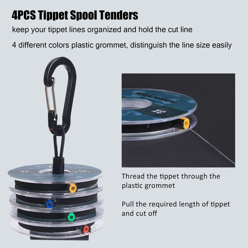 M MAXIMUMCATCH Maxcatch Fluorocarbon Leader Tippet Line for Fly Fishing with Tippet Line Holder & Tender, Clear, 50m/55Yds, 4PCS Fluorocarbon-4 Pieces with Holder/50M 3X+4X+5X+6X-50M-55Yds - BeesActive Australia