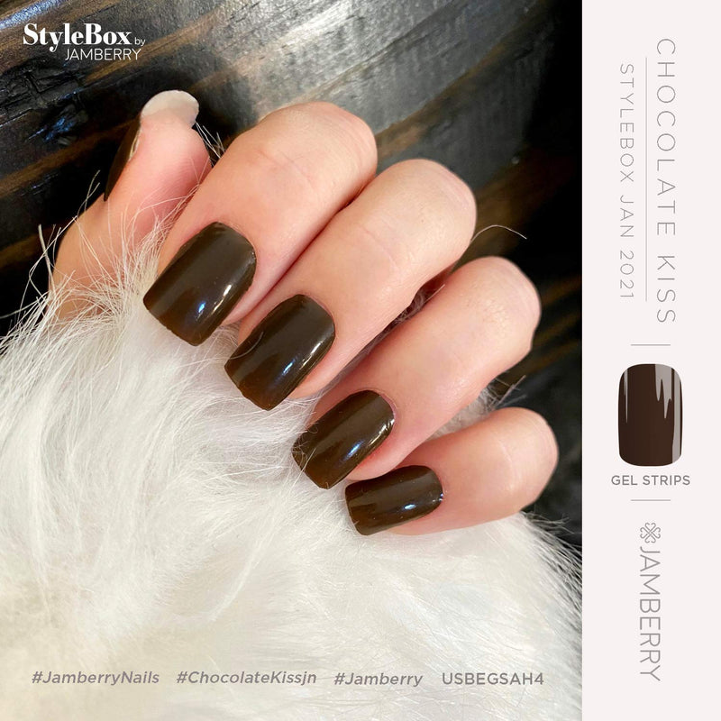 Chocolate Kiss - Jamberry Gel Strips - No Heat or Light Curing Required - Strong DIY Shellac Nails - BeesActive Australia