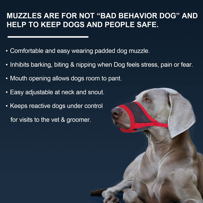 Brilliant Paw Dog Muzzle Anti Barking Chewing Biting, Dog Mouth Cover with Adjustable Loop and Breathable Mesh for Small Medium and Large Dog S Black - BeesActive Australia
