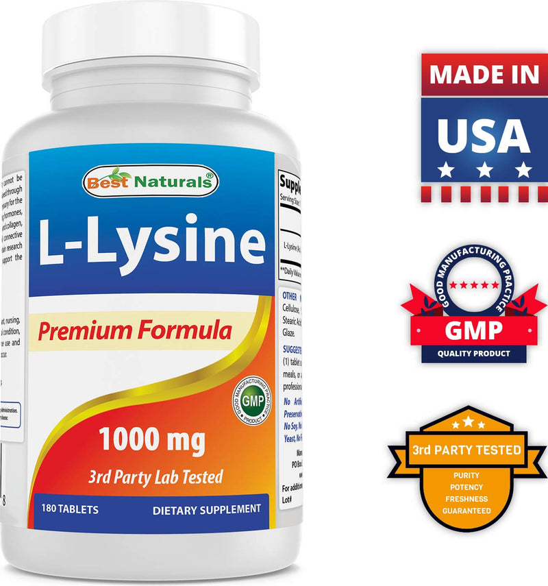 Best Naturals L-Lysine 1000 mg 180 Tablets - BeesActive Australia