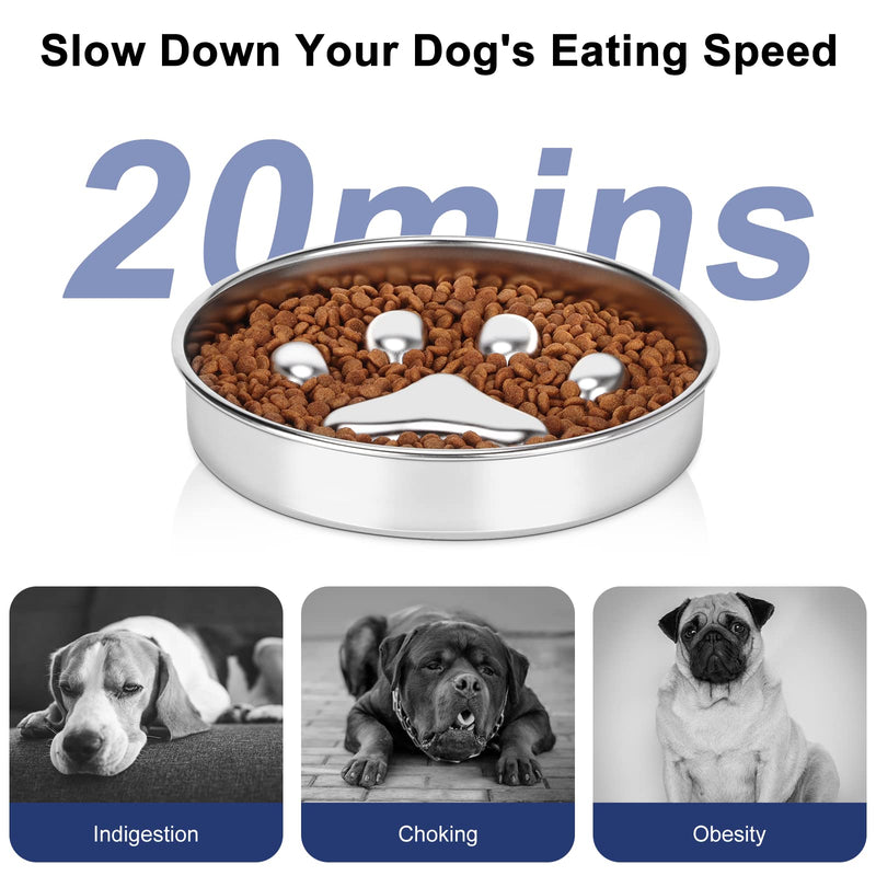 AIPERRO 304 Stainless Steel Slow Feeder Dog Bowls, Metal Dog Food Bowls, Dog Water Bowl for Small & Medium Sized Dogs, Fun Bloat Stop Pet Bowl - BeesActive Australia