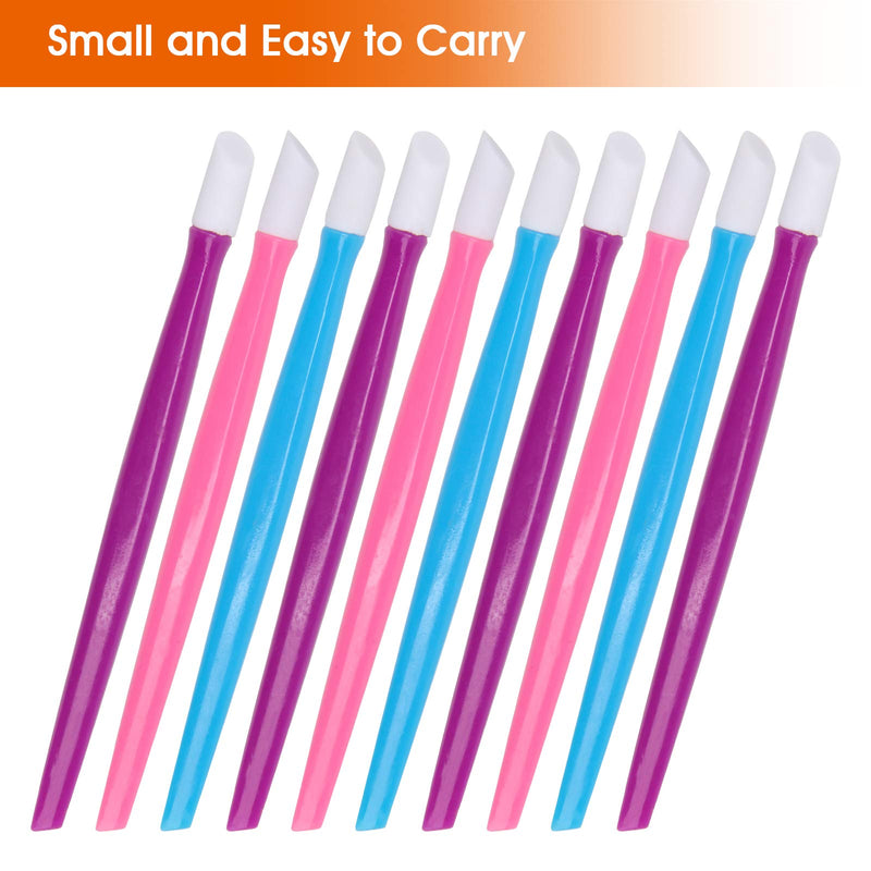 Adecco LLC 10pcs Rubber Nail Cuticle Pusher Tipped Plastic Handle Nail Art Tool Nail Acrylic Cuticle Pusher Cleaner(Random Color) - BeesActive Australia