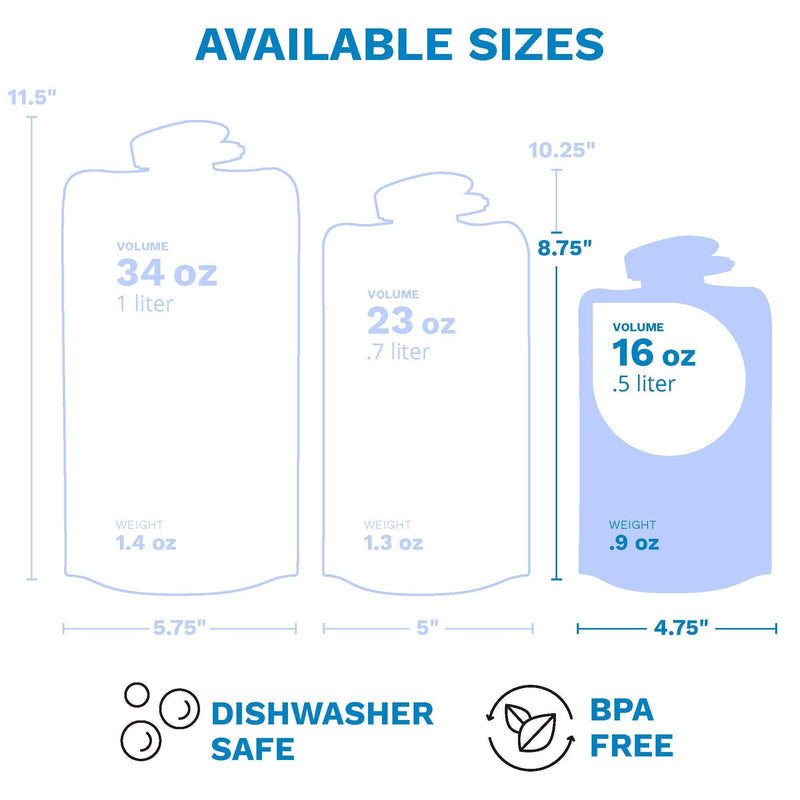 Vapur Solid Flexible Water Bottle - with Carabiner .50 Liter, 16 Ounces Cool Grey - BeesActive Australia