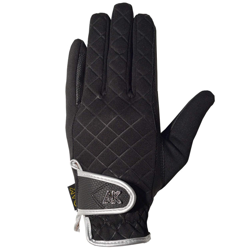 AK Warm Cozy Horse Riding Gloves Windproof Fabric & for Daily Dressing AKRS-7014 Small Black,Silver - BeesActive Australia