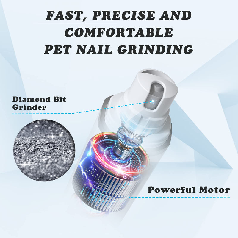 L&W BROS. Dog Nail Grinder, Rechargeable Dog Nail Grinder for Large Dogs, Pet Nail Grinder for Small Medium Dogs Cats Claw Care & Grooming Electric Dog Nail Trimmer - BeesActive Australia