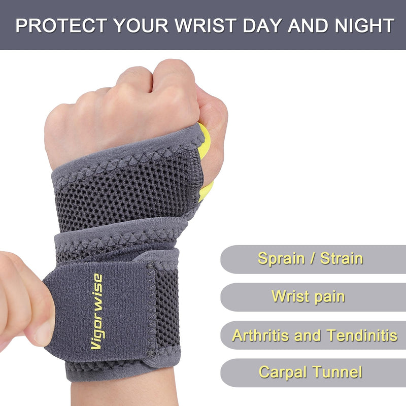 Vigorwise Wrist Brace, Breathable Nylon Wrist Support Brace Fits Left Right Hand, Wrist Brace for Carpal Tunnel, Compression Wrist Brace for Tendonitis Carpal Tunnel Relief - BeesActive Australia