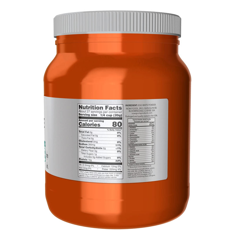 NOW Sports Nutrition, Egg White Protein, 16 g With BCAAs, Unflavored Powder, 1.2-Pound 1.2 Pound (Pack of 1) - BeesActive Australia