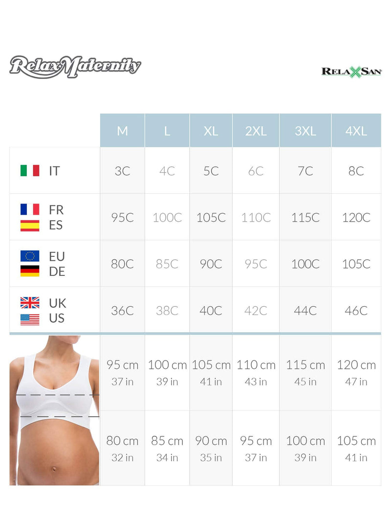 RelaxMaternity 5704 - Cotton Nursing Bra Drop-Down Cups and Adjustable Straps, 100% Made in Italy Large White - BeesActive Australia