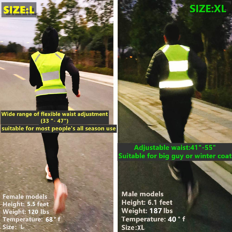 [AUSTRALIA] - IDOU Reflective Vest Safety Running Gear with Pocket, Ultralight &Adjustable Waist&360°High Visibility for Running,Jogging,Biking,Motorcycle,Walking,Women & Men (neon Yellow) (neon Yellow, Large) Neon Yellow 