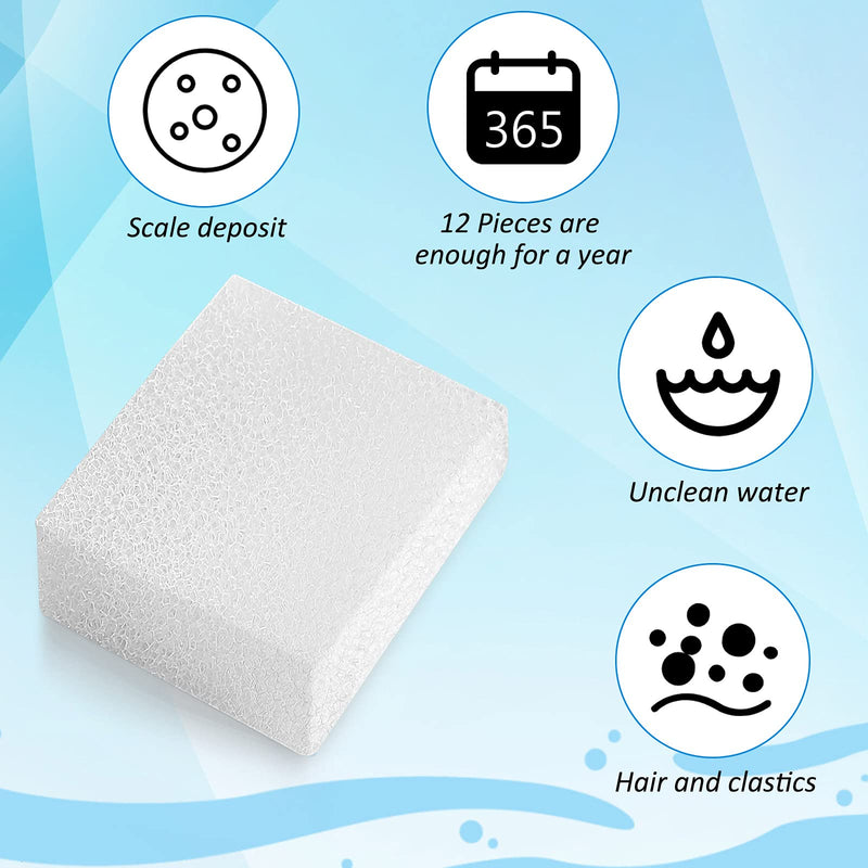 12 Pieces Pet Replacement Sponge Filters Replacement Pre Filter Sponges for 67oz/ 2L Pet Water Fountain Cat Water Foam Filter Dog Drinking Water Sponge Foam Filters for Pet Dog Cat Fountain - BeesActive Australia