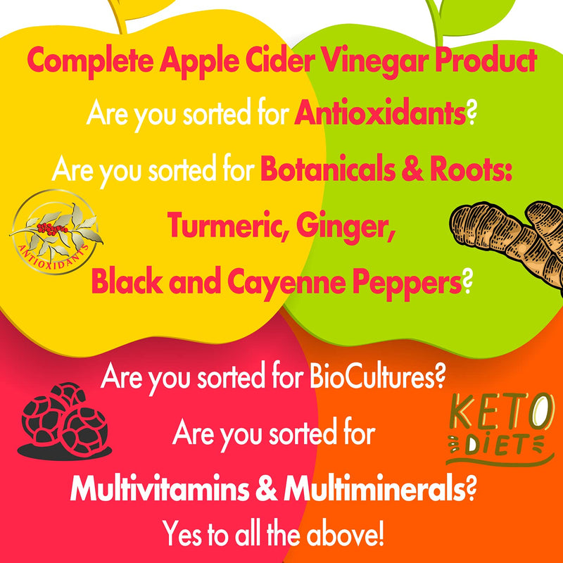 Raw Unfiltered Apple Cider Vinegar with The Mother, Turmeric 1400mg, Ginger, Black, Cayenne Pepper, Bio Cultures. 2775mg/serving. Metabolism Vitamins. Vegan Vegetarian High-Strength Complex. (1) 1 - BeesActive Australia