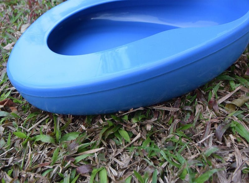 YUMSUM Firm Thick Stable PP Bedpan Heavy Duty Smooth Countoured for Bedbound Patient (Blue) Blue - BeesActive Australia