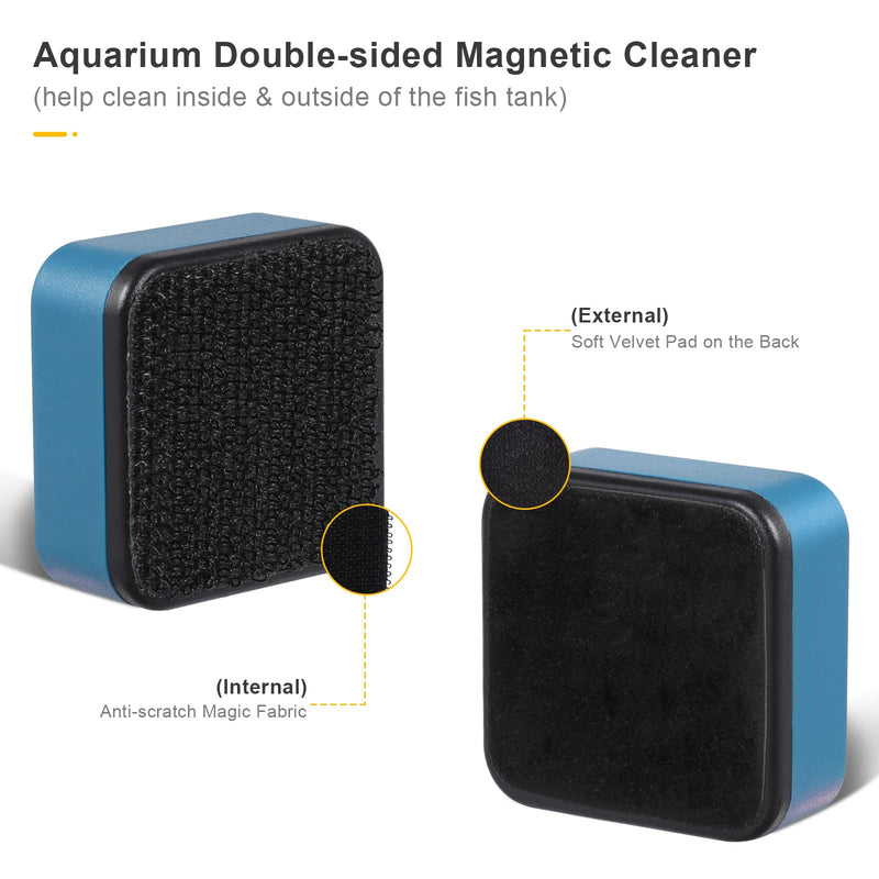 Learay Magnetic Aquarium Algae Scraper, Fish Tank Glass Cleaner Brush, Floating Algae Magnet Cleaning Tool Scrubber Brush Algae Remover for Aquarium Scrubber Brush with Non-Slip Handle Mini - BeesActive Australia