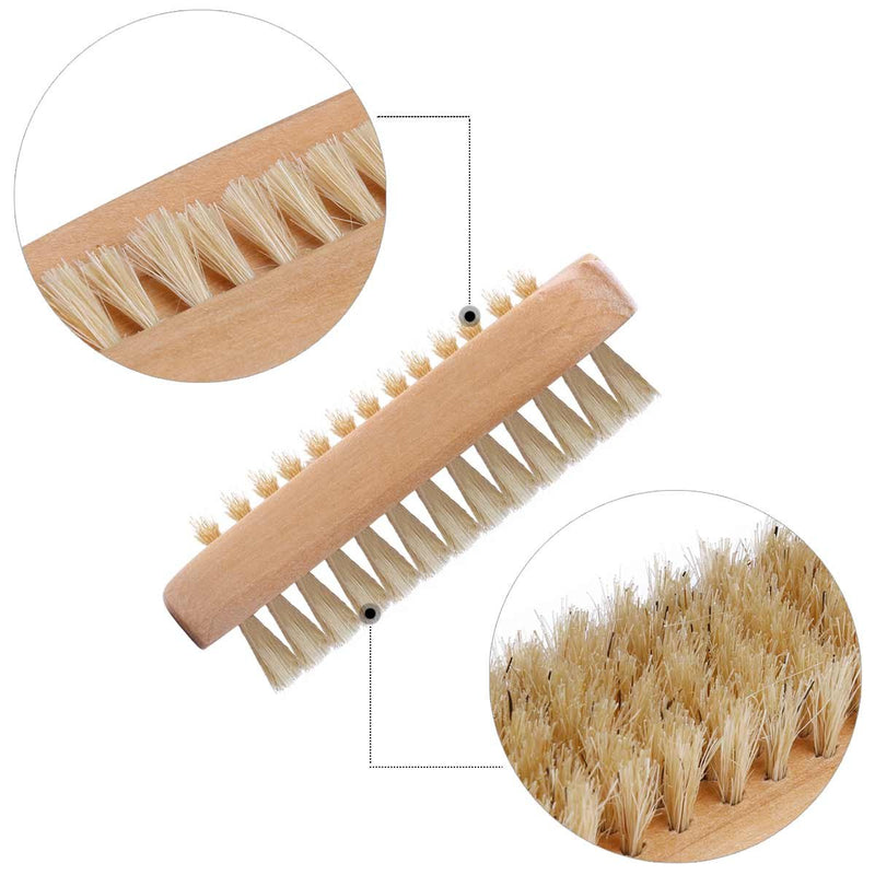 Tbestmax Cleaning Nail Brush Wood 2 Side for Manicure Pedicure Women Kids 4 Pack Brown - BeesActive Australia