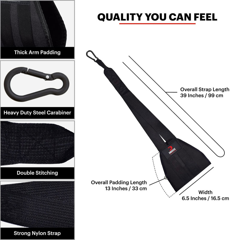 DMoose Hanging Ab Straps, for Abdominal Muscle Building, Rip Resistant and Padded Arm Support for Ab Workout, Ab Sling Straps for Knee and Leg Raises, Pull Up Straps for Men and Women Black - BeesActive Australia