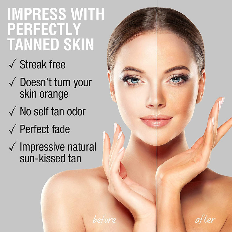 Face Tanner – Self Tan Serum w/Hyaluronic Acid and Organic Rosehip Oil, Self Tanners Best Sellers, Facial Sunless Tanner for Natural Sunkissed Glow, Fake Tan Moisturizer 2.0 fl - BeesActive Australia