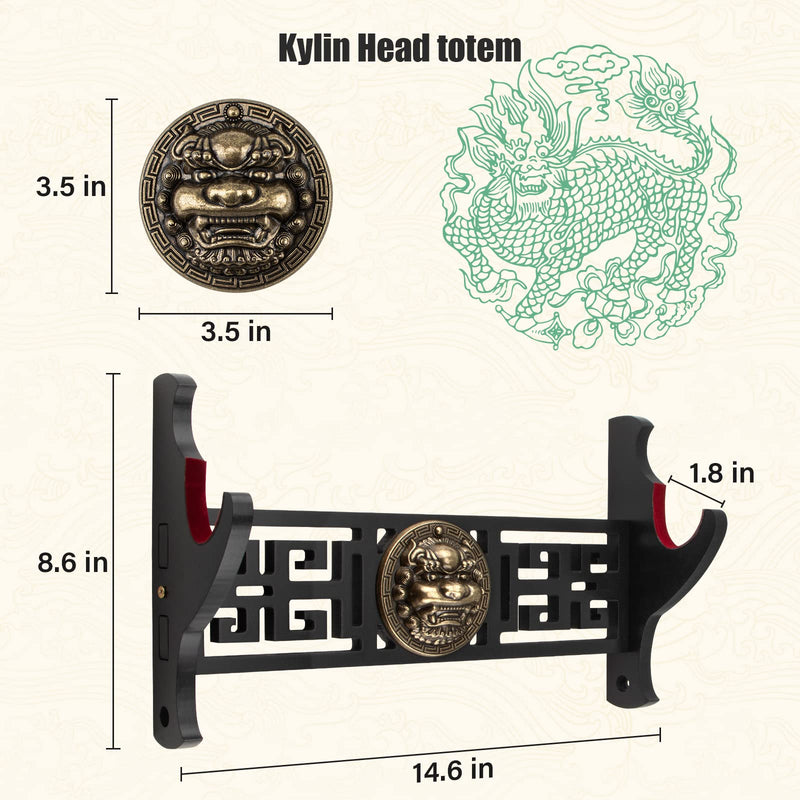 Ekkhysis Legendary Creatures Sword Wall Mount Hook Katana Holder Display Hanger for Tanto Samurai Sword Rapier Lightsaber Cosplay Blade Tanjirou Demon Slayer Weapon Stand Kylin-1tier - BeesActive Australia