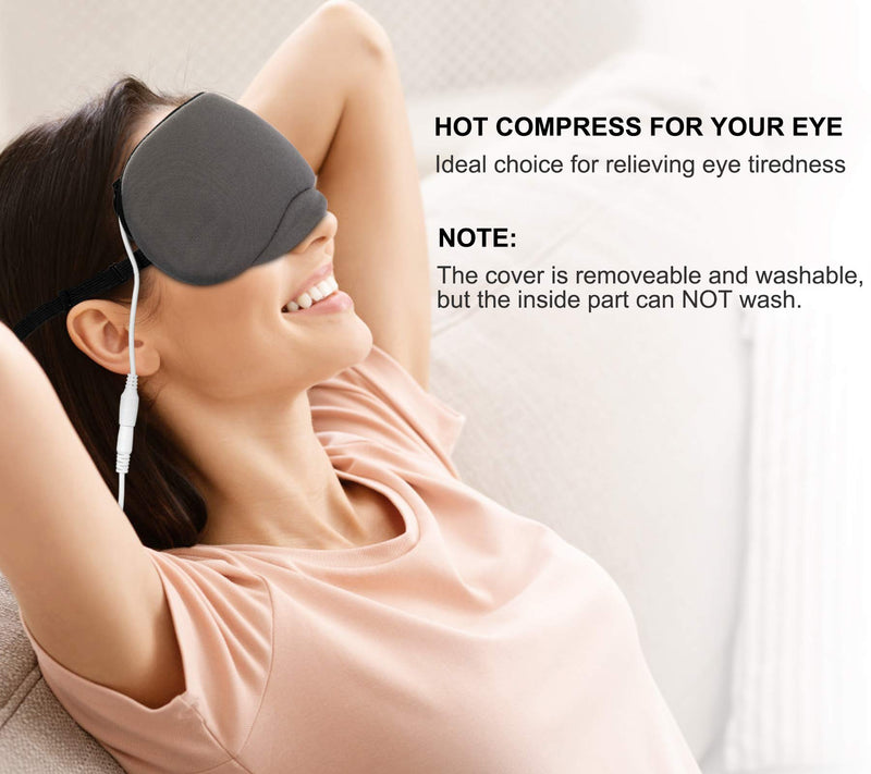 Boobeen Portable Hot USB Heated Steam Eye Mask - for Puffy Eyes, Warm Therapeutic Treatment for Dry Eye, Chalazion, Blepharitis and Eye Bag with Time and Temperature Control Gray - BeesActive Australia