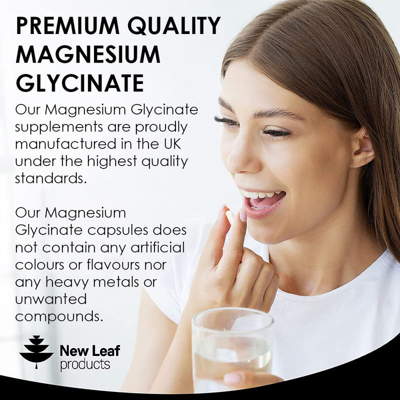 Magnesium Glycinate Supplements - 120 High Strength Capsules - 1040mg of Magnesium Providing 208mg Elemental Magnesium Per Serving - Pure Active Ingredient - UK Manufactured 120 count (Pack of 1) - BeesActive Australia