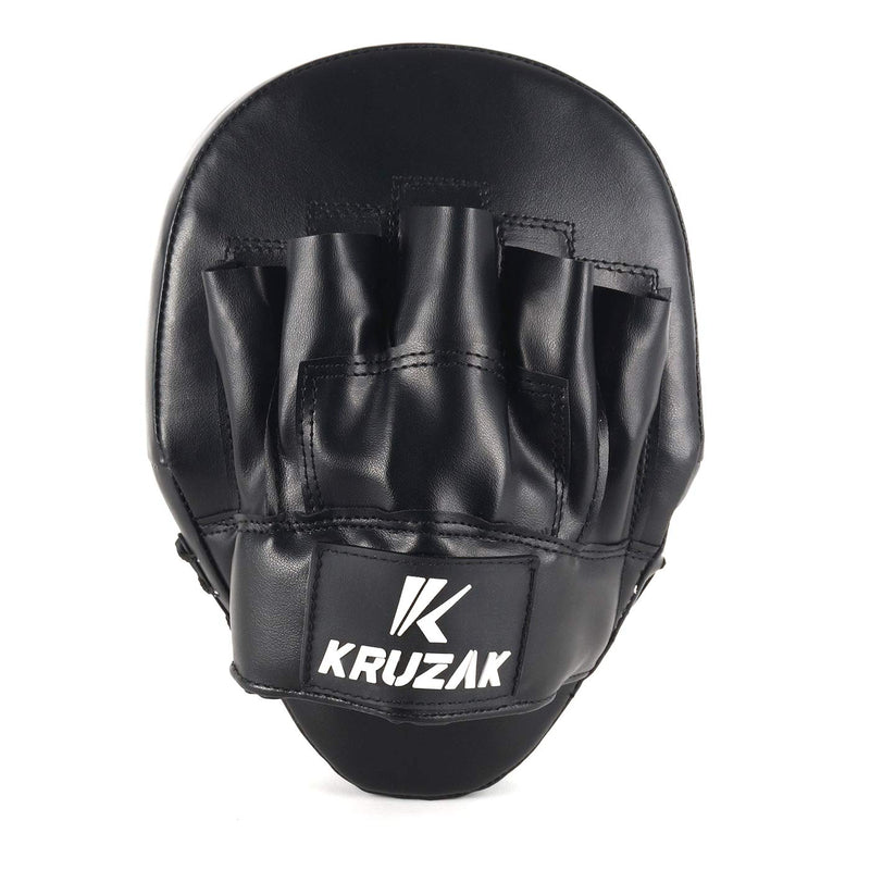 [AUSTRALIA] - Kruzak Plain Punching Mitts for Muay Thai MMA Training, Focus Pads for Boxing Martial Arts and Punching Target Black 
