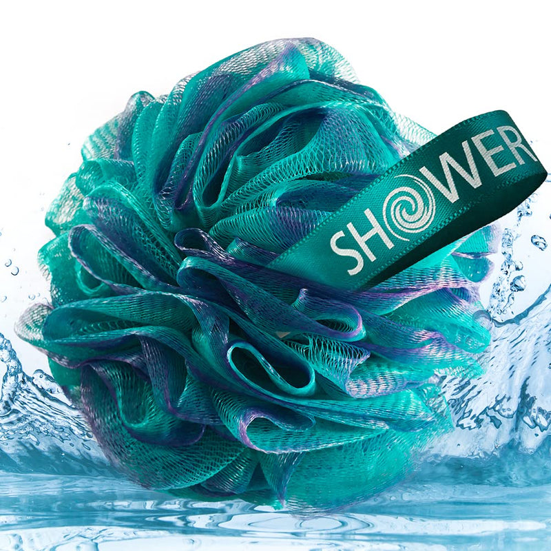 Loofah Bath-Sponge Swirl-Deep-Set-XL-75g by Shower Bouquet - Extra Large 4 Pack, Soft Mesh Net Luffa Loofa Loufa Puff - Exfoliating Body Scrubber for Women and Men: Soothing Face & Body Exfoliator Blue-lavender, Blue-green, Turquoise-blue, Green-lavender - BeesActive Australia