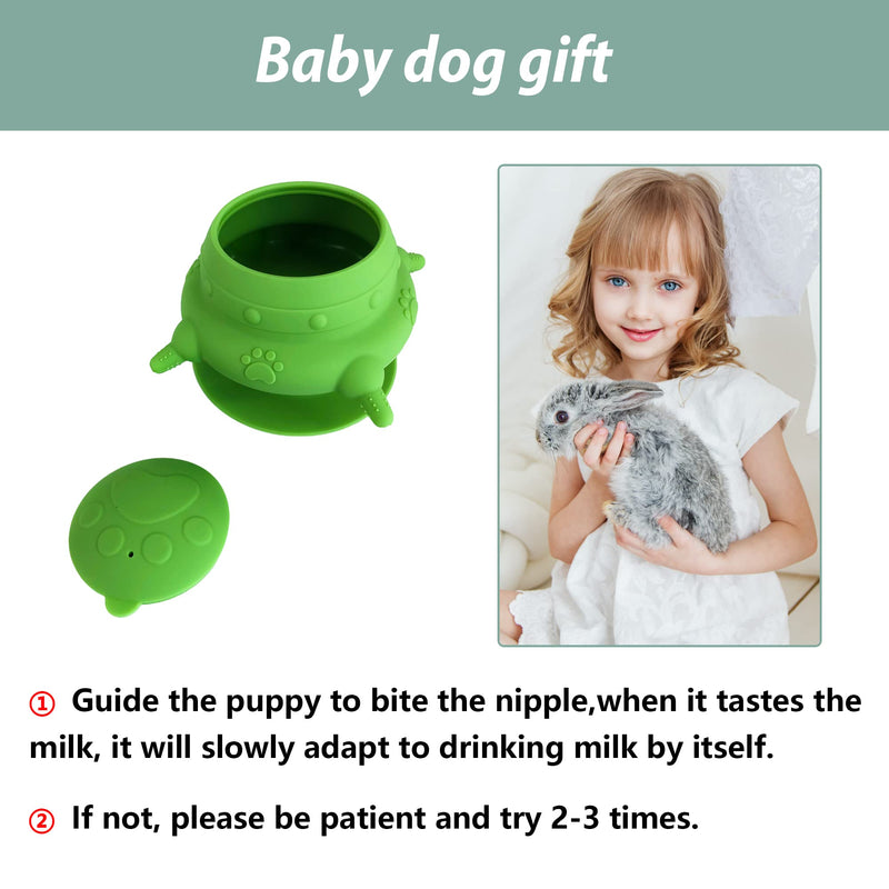 Puppy bottles for nursing,Puppy milk feeders for multiple puppies nipple,Puppy Feeder Milk Bowl,4 Nipples Silicone Puppy Nursing Station,Feeder Bowl for Kittens, Puppies,Capacity 240ml（Green） - BeesActive Australia