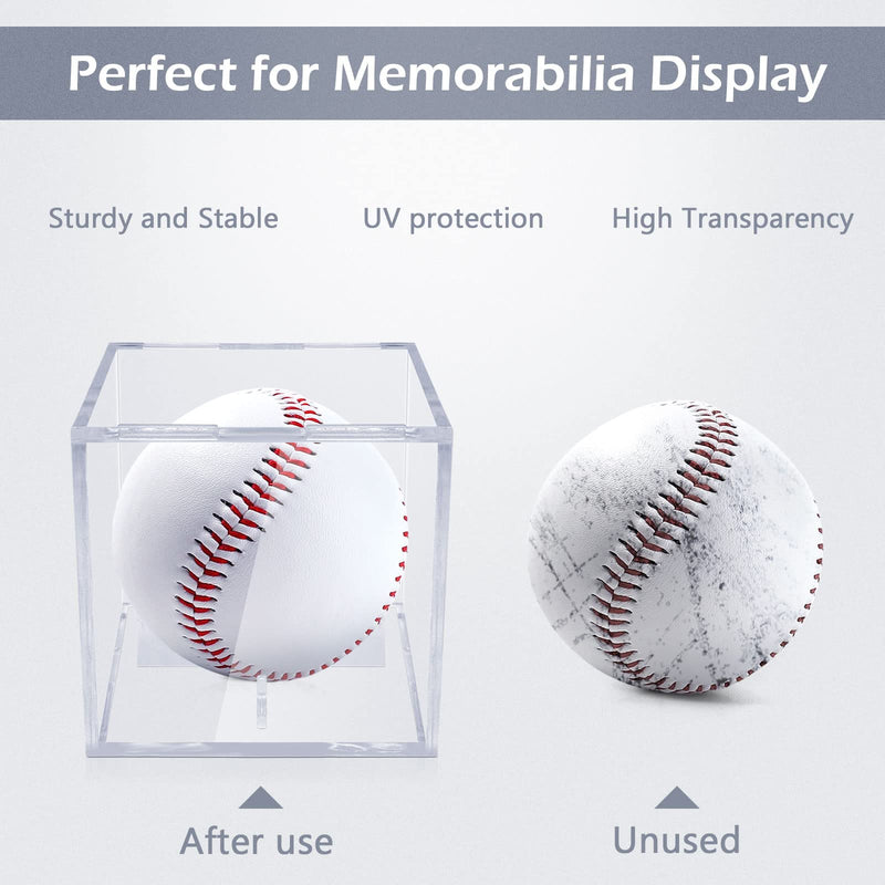 KKU Baseball Display Case, Baseball Holder Display Cube Box for Memorabilia Baseball, UV Protected Acrylic Clear Baseball Storage Display Case - Fits Official Size Ball - BeesActive Australia