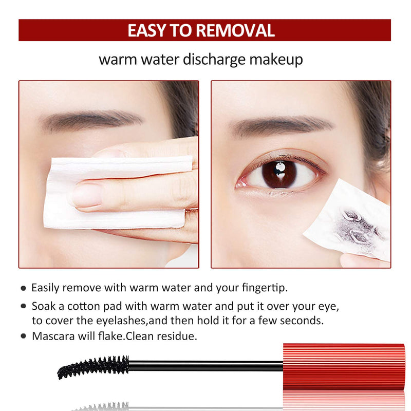 SIAMHOO 4D Silk Fiber Lash Mascara Waterproof,Lengthen Eyelashes,Not Sticky,Long-Lasting,2PCS - BeesActive Australia