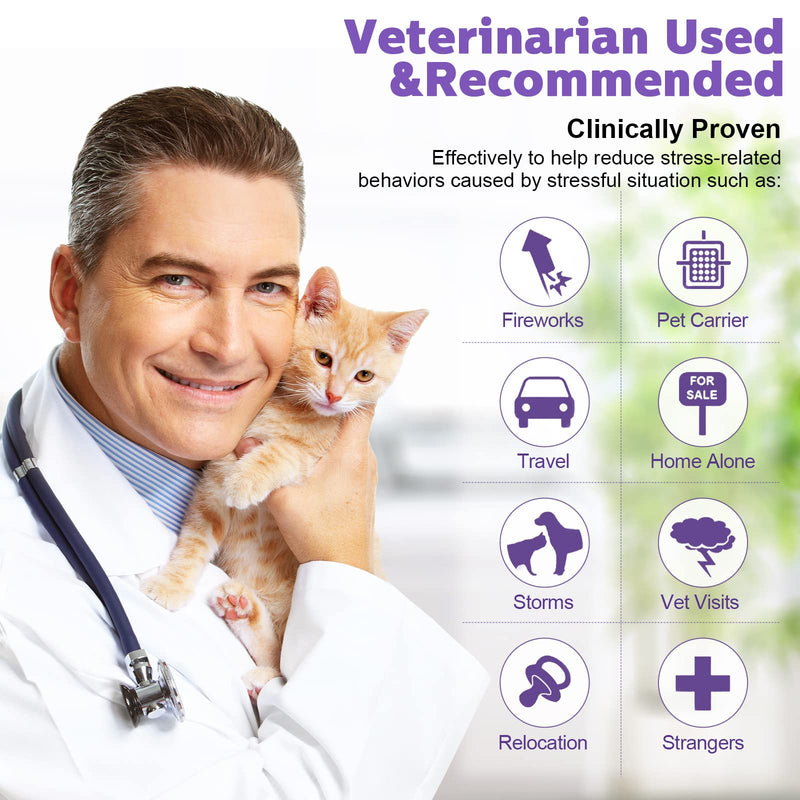 2 Pieces Calming Cat Collar Lavender Scent Relaxing Cat Collar Adjustable Longlasting Reduce Anxiety Cat Collar with Pendant for Puppy Cat Reduce Stress Aggression and Anxious Behavior, up to 15 Inch - BeesActive Australia