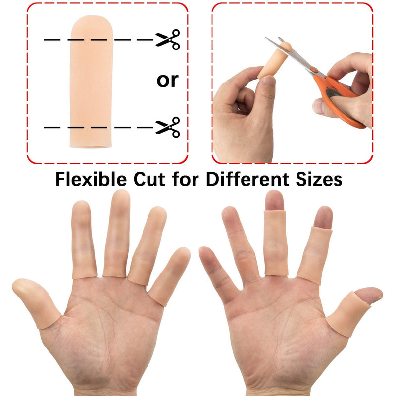 Gel Finger Support Protector Gloves, Gel Finger Cots/Covers - Different Sizes Silicone Fingertips for Hands Cracking, Eczema Skin (20pcs) 20 Count (Pack of 1) - BeesActive Australia