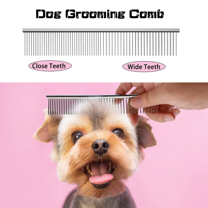 SCEDREAM Dog Scissors for Grooming with Safety Round Tips,5 in 1 Dog Grooming Scissors Set,Professional Pet Grooming Shears for Dogs and Cats 5 in 1 Silver - BeesActive Australia