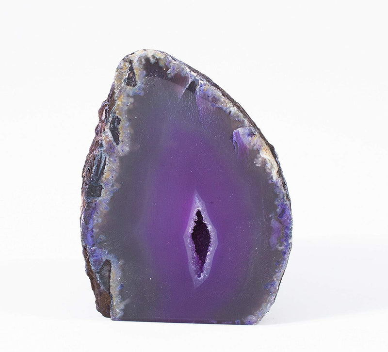 Serafino Genuine Brazilian Agate Geode Healing Crystal Mineral Blue Green Purple Pink Agate Crystals Cristal Stone Gift (Purple) - BeesActive Australia