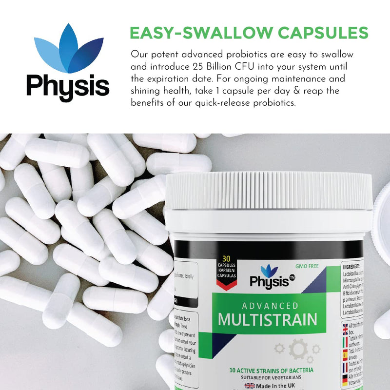 PHYSIS Advanced Probiotics | 10 Capsules (5 Day Antibiotic Treatment) | 25 Billion CFU Probiotic | Bloated Stomach Relief Tablets | Probiotics for Gut & Digestion | Probiotics for Women & Men 10 Count (Pack of 1) - BeesActive Australia