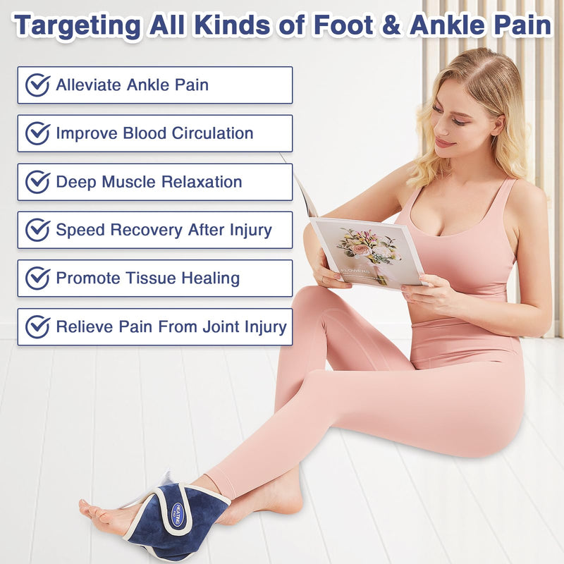 AOBOCO 1 Pack Ankle Heating Pad for Pain Relief - Foot Ankle Wrap for Planters Fasciitis/Achilles Tendinitis - Auto Shut Off & 86℉-158℉ Adjustable Heated Ankle Brace for Men/Women - BeesActive Australia