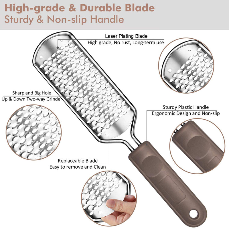 Colossal Foot Grater Foot File - Foot Rasp Callus Remover BTArtbox Large Stainless Steel Foot Scrubber Foot Care Pedicure Tools for Wet and Dry Feet B-Silver Coarse Foot File - BeesActive Australia