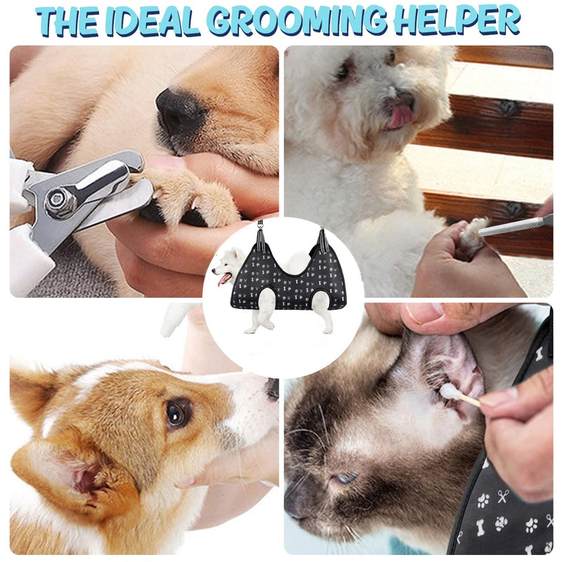 AOMEES Pet Grooming Hammock for Cats Dogs, Dog Grooming Hammock Harness for Nail Trimming, Dog Sling for Nail Clipping, Dog Hanging Harness Holder with Nail Clipper/Nail File/Comb M for Large dog 40 Pound - BeesActive Australia