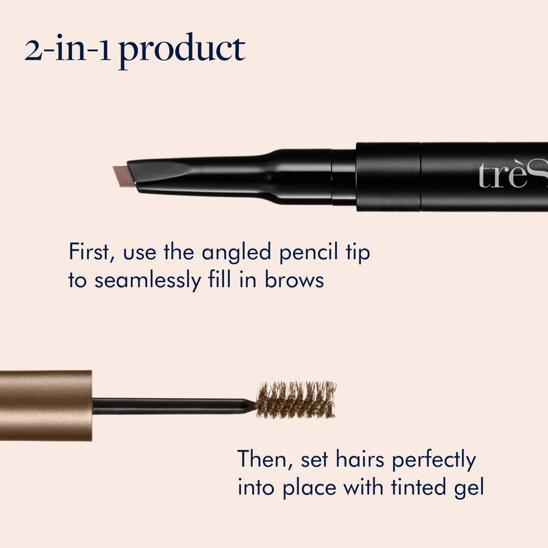 treStiQue Brow Pencil with Brow Gel, Eye Brow Pencil and Brow Gel, Brow Definer Pencil and Tinted Eyebrow Gel for Brows, Eyebrow Makeup Americano - BeesActive Australia