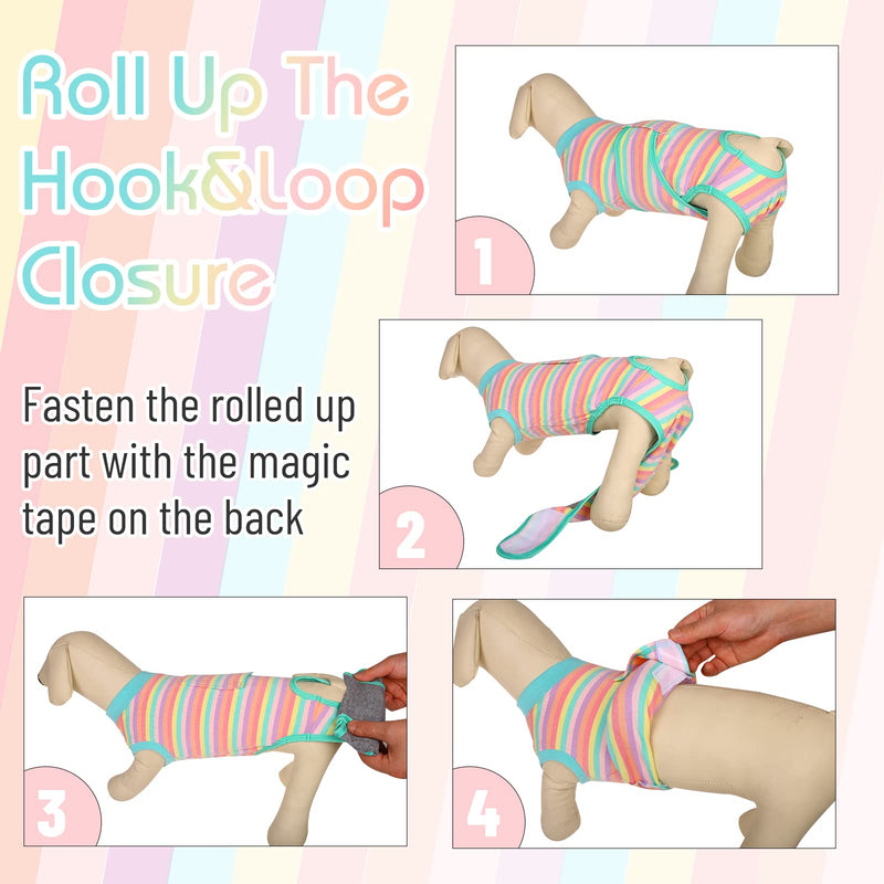 FUAMEY Recovery Suit for Dogs Cats After Surgery,Soft Breathable Pet Bodysuit E-Collar & Cone Alternative Surgical Suit Puppy Wear, Anti Licking Wounds Doggie Onesie for Small Medium and Large Pets XL colorful - BeesActive Australia