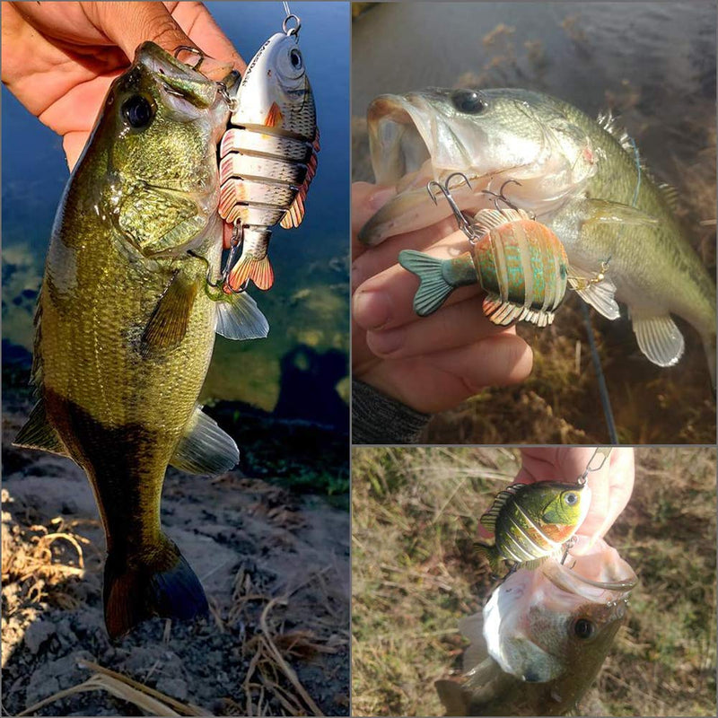 [AUSTRALIA] - Bassdash SwimPanfish Multi Jointed Panfish Bluegill Swimbaits Hard Topwater Bass Lures Fishing Lure Crank Saltwater 3.5in/0.85oz 