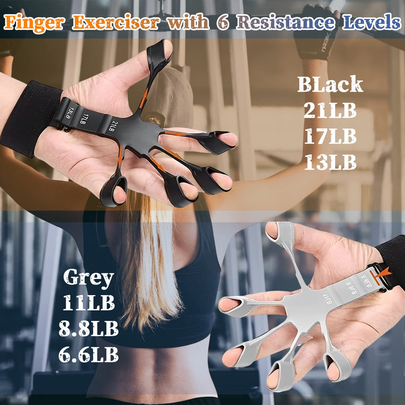 Gripster ，The Gripster Strength Trainer, Finger Strengthener，Grip Strength Trainer,Hand Grip Strengthener,Hand Exercisers for Strength,Finger Grip Strengthener,Finger Exerciser & Hand Strengthener, (black&Grey) - BeesActive Australia