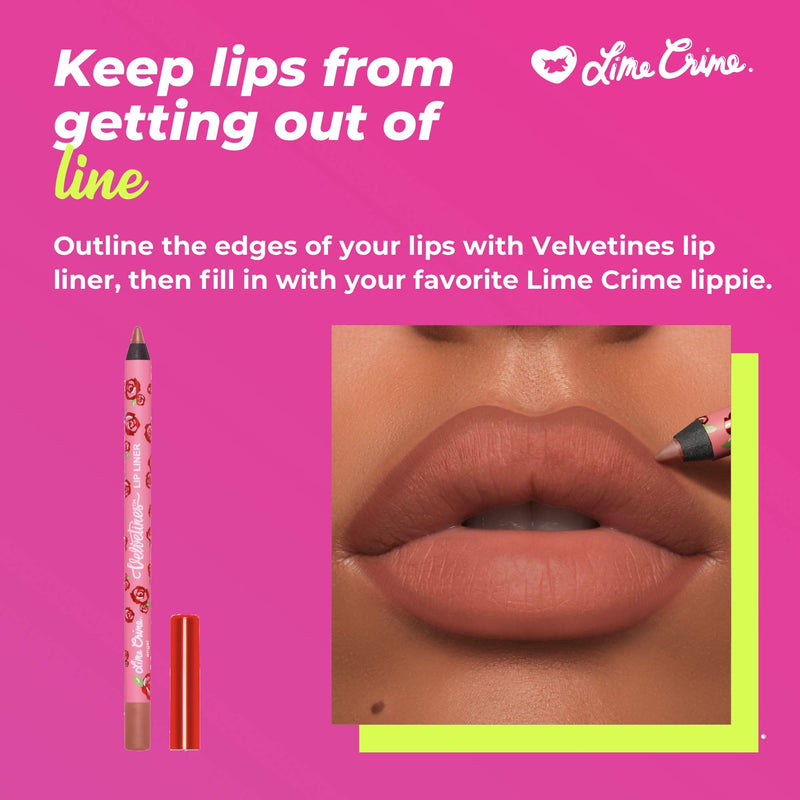 Lime Crime Velvetine Lip Liner, Angel - Apricot Nude - Soft Long-Lasting Nude Matte Lip Lining Pencil - Waterproof - Won't Smudge, Bleed or Transfer - Vegan - 0.042oz - BeesActive Australia