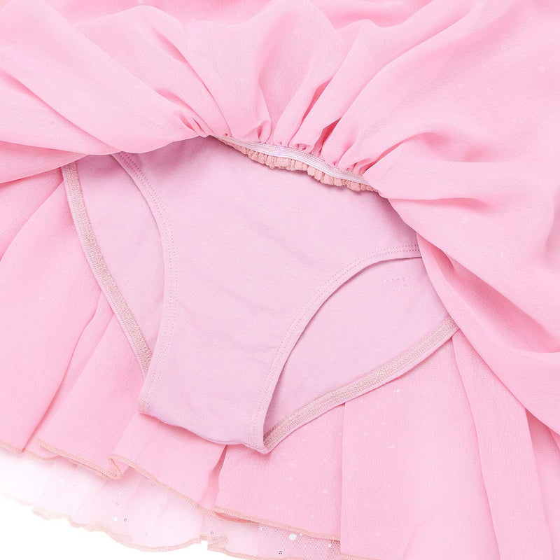 [AUSTRALIA] - CHICTRY Girls Kids Classic Long Sleeve Party Leotard Shiny Sequins Tulle Skirted Dance Ballet Dress Pink 2 