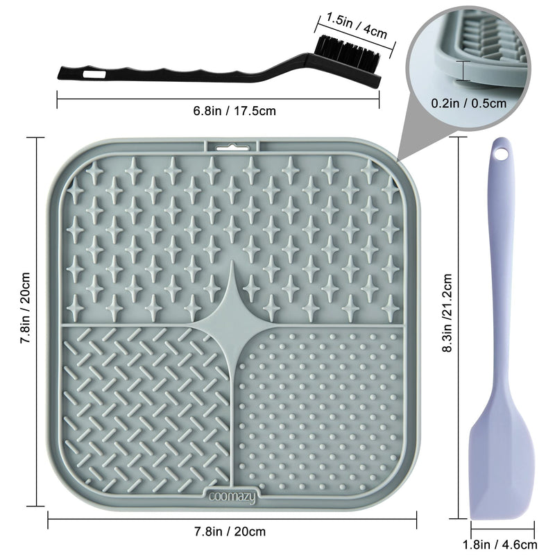Coomazy Lick Mat for Dog and Cat, Slow Feeder & Non-Slip Design, Boredom and Anxiety Reducer, Suitable for Food, Treats, Yogurt, Peanut Butter and Liver Paste, BPA-Free, Non-Toxic, 2-Packs - BeesActive Australia