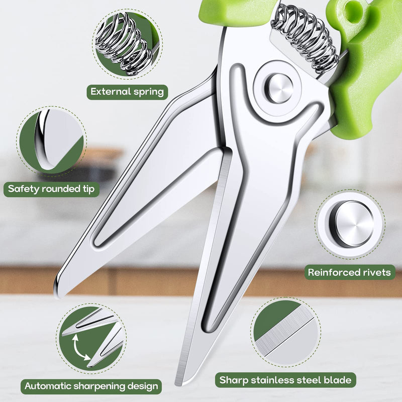 JASON Green Kitchen Scissors for Heavy Duty Work Spring Loaded Poultry Shears Dishwasher Safe Meat Shears Stainless Steel Cooking Scissors for Chicken Thanksgiving Christmas Day - BeesActive Australia