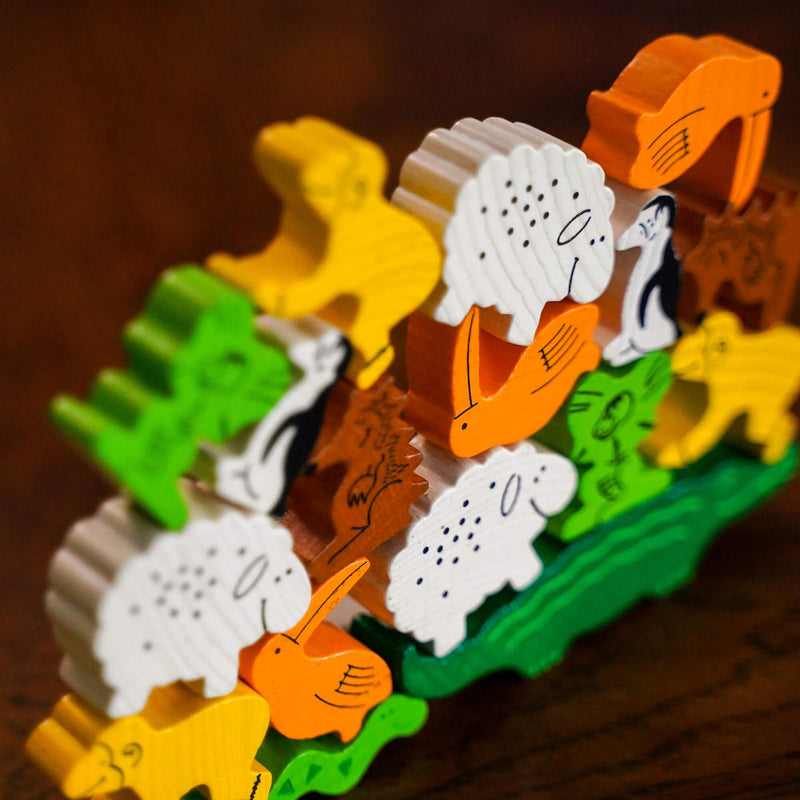 HABA Animal Upon Animal - Classic Wooden Stacking Game Fun for The Whole Family (Made in Germany), 4 years & up - BeesActive Australia
