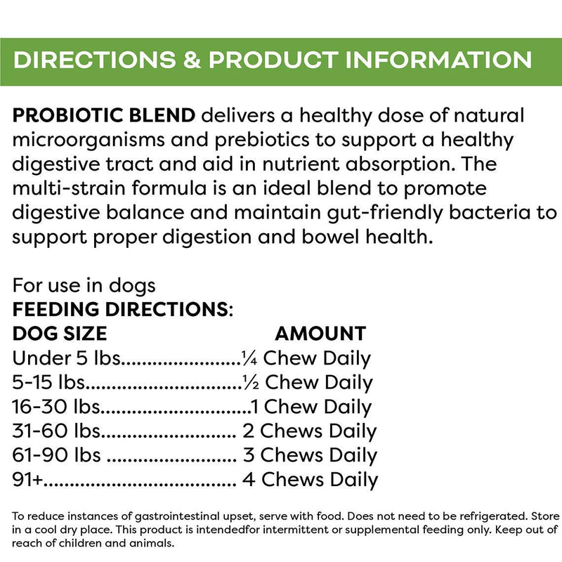 Only Natural Pet Probiotic Dog Supplement - Digestive Intestinal Tract Health Enzyme Formula - Soft Chews 120 Count - BeesActive Australia