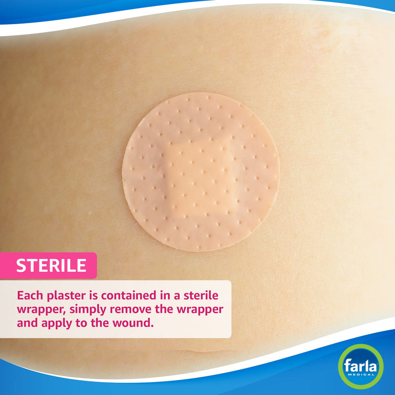 MediRange Washproof Spot Plasters, Sterile Plasters for First Aid Kit, 2.5cm Diameter, Pack of 100 100 Count (Pack of 1) - BeesActive Australia