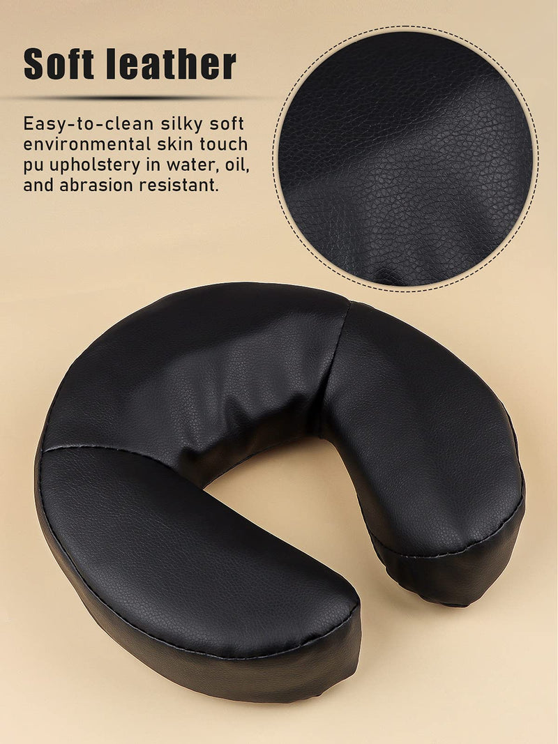 Kalolary Massage Bed Headrest Face Down Face Cushion Face Pillow Adjustable Massage Table Face Cradle Rest Cushion (Black) Black - BeesActive Australia