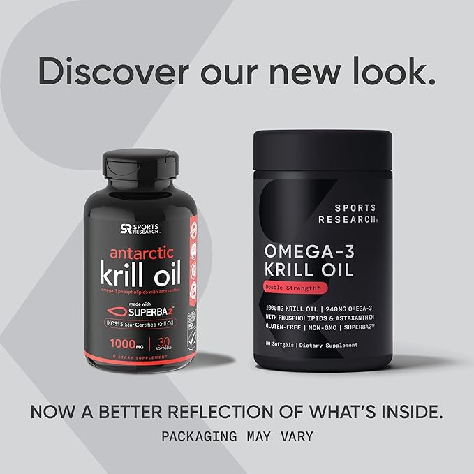 Sports Research, Antarctic Krill Oil with Astaxanthin, 1,000 mg, 30 Softgels - BeesActive Australia